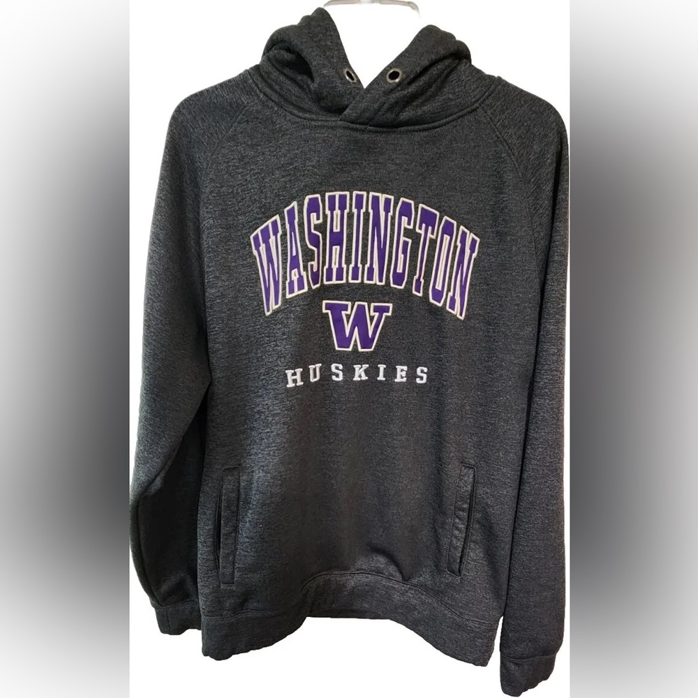 Washington Huskies Sweatshirt Hoodie Stadium Athletics Size L front Pockets